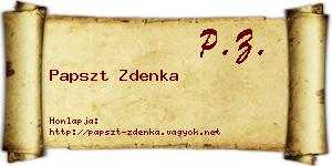 Papszt Zdenka névjegykártya